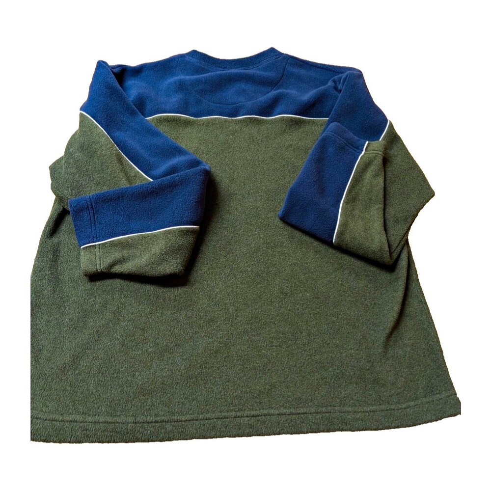 GAP Men's Green/Blue Colorblock Fleece V-Neck Pullover Sweatshirt Size XL
